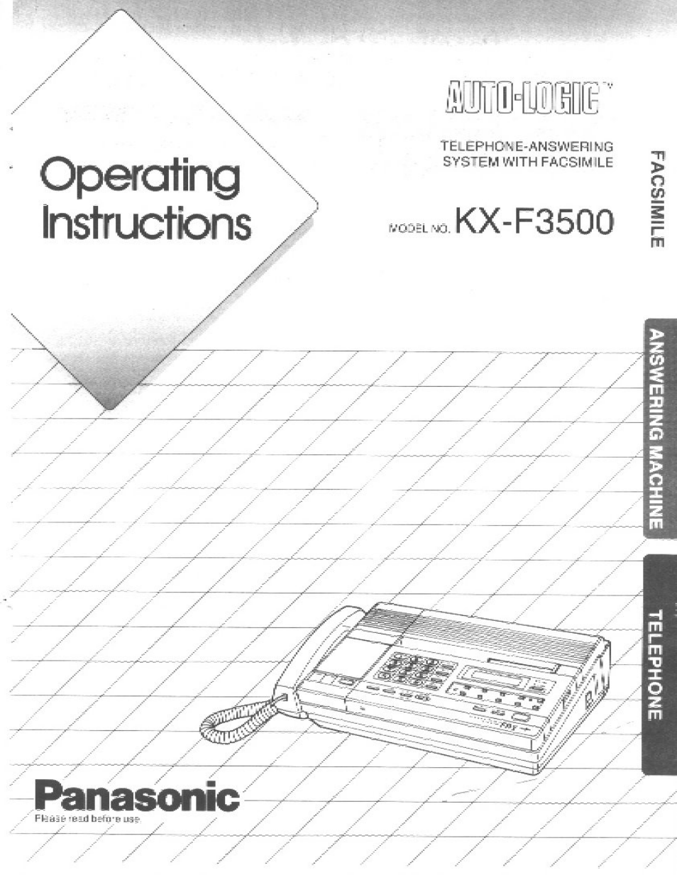 Panasonic AUTO-LOGIC KX-F3500 User Manual | 54 pages