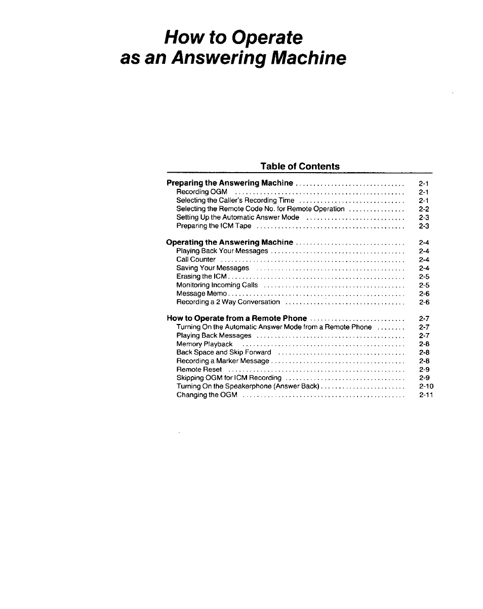 How to operate as an answering machine | Panasonic AUTO-LOGIC KX-F3500 User Manual | Page 28 / 54