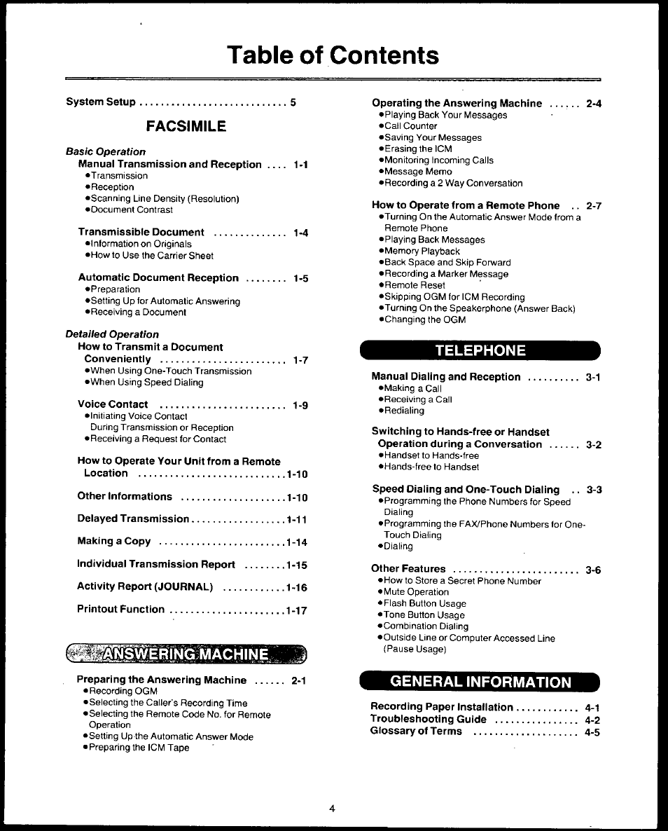 Panasonic AUTO-LOGIC KX-F3500 User Manual | Page 5 / 54
