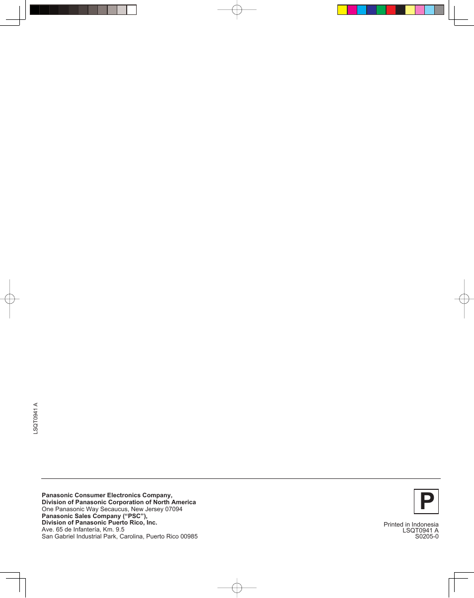 Panasonic PV DF205 User Manual | Page 64 / 64