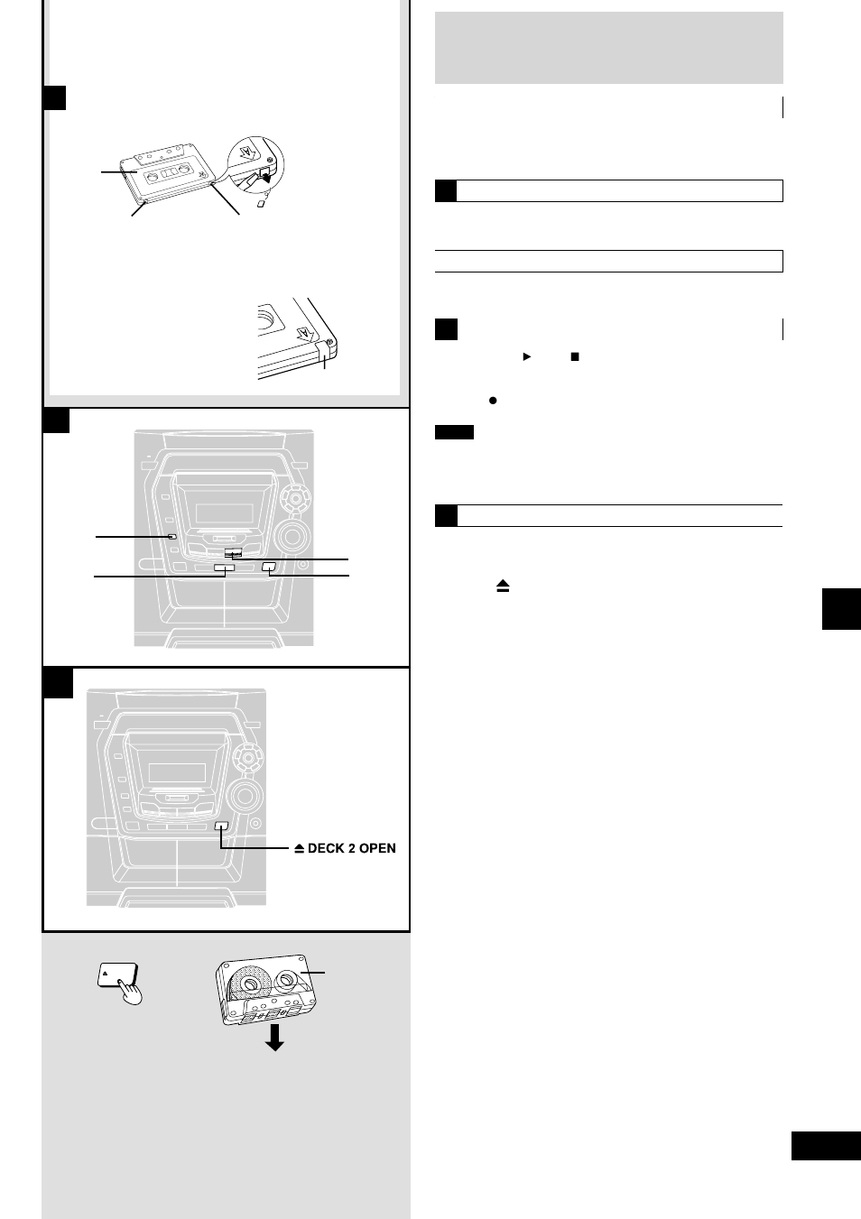 Recording operations, Before recording (deck 2 only) | Panasonic SC-AK490 User Manual | Page 21 / 32