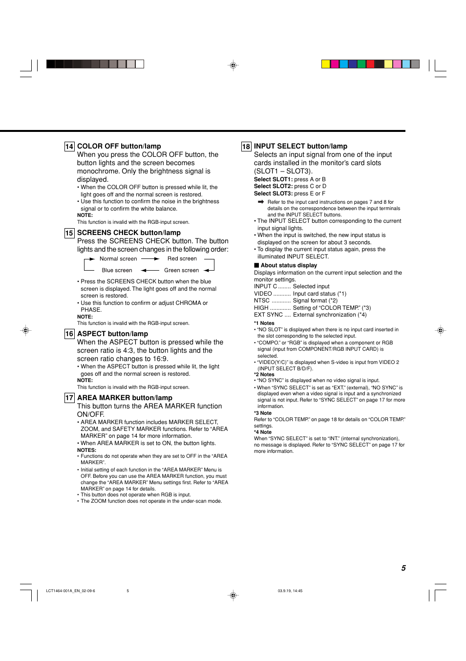 Panasonic BT-H1700BP User Manual | Page 5 / 28