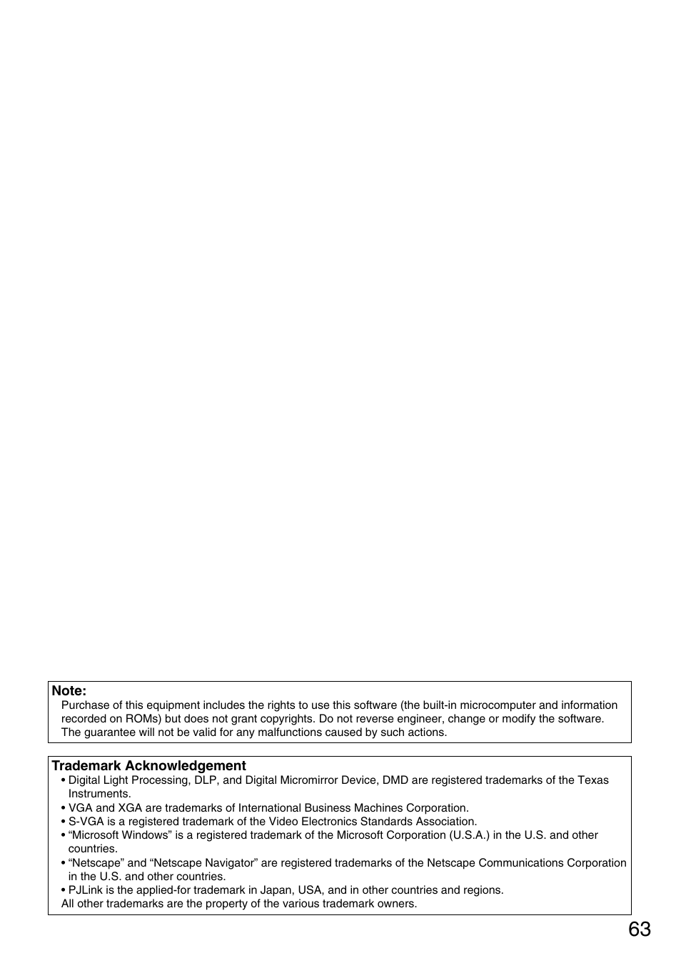 Panasonic DLP PT-D3500U User Manual | Page 63 / 72