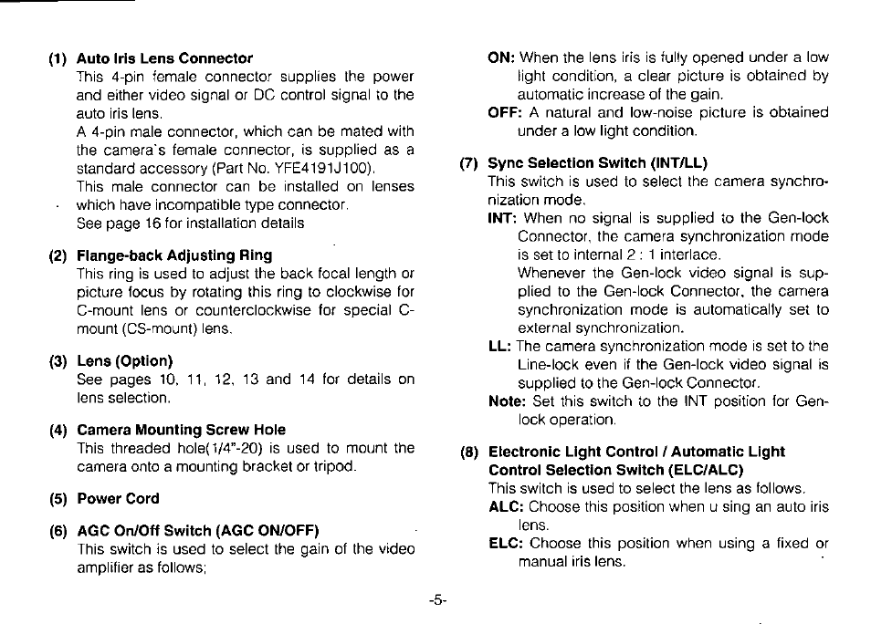 Panasonic WV-BP310 User Manual | Page 7 / 24