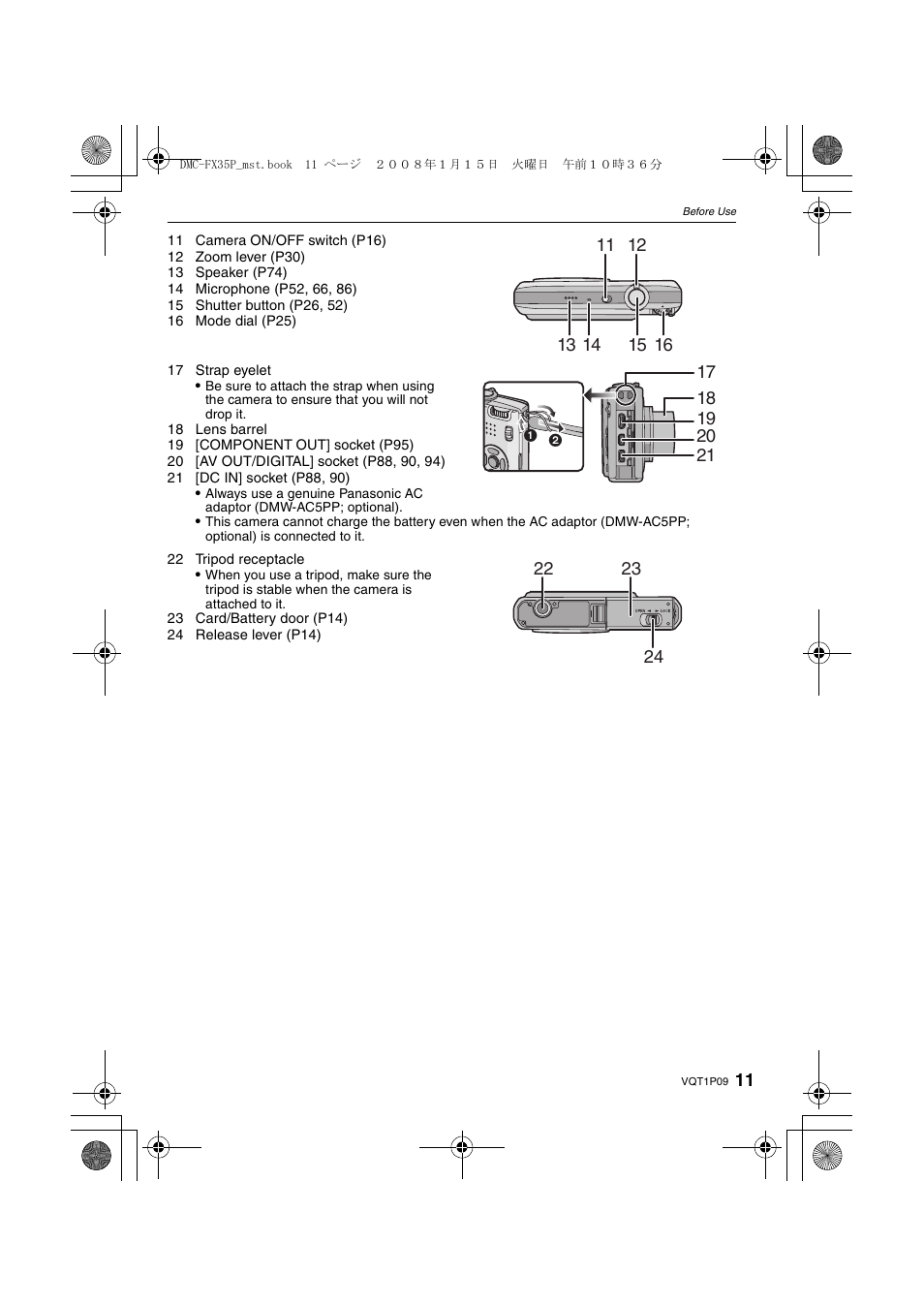 Panasonic DMC-FX35 User Manual | Page 11 / 128