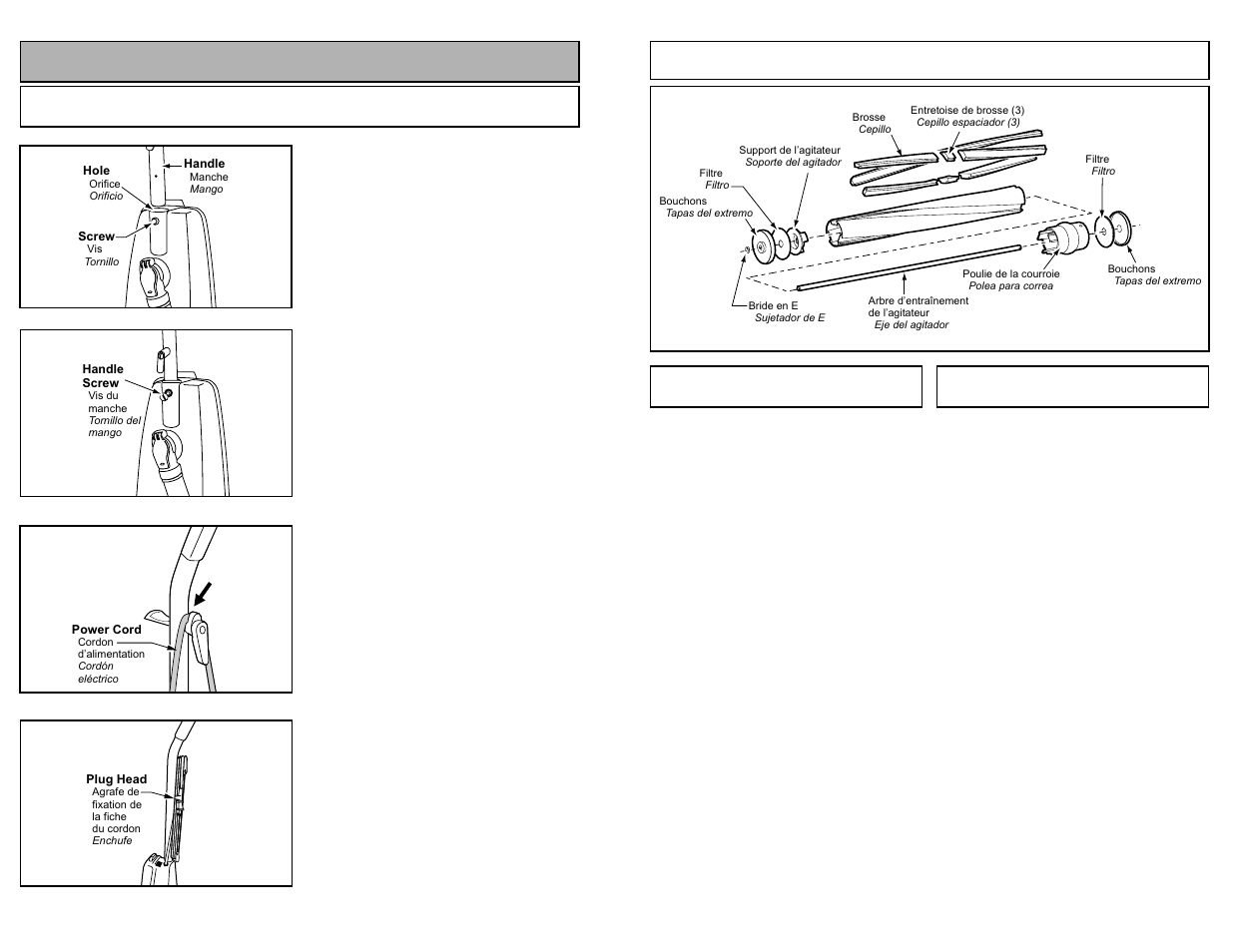 Assembly, Attaching handle | Panasonic MC-UG589 User Manual | Page 12 / 48