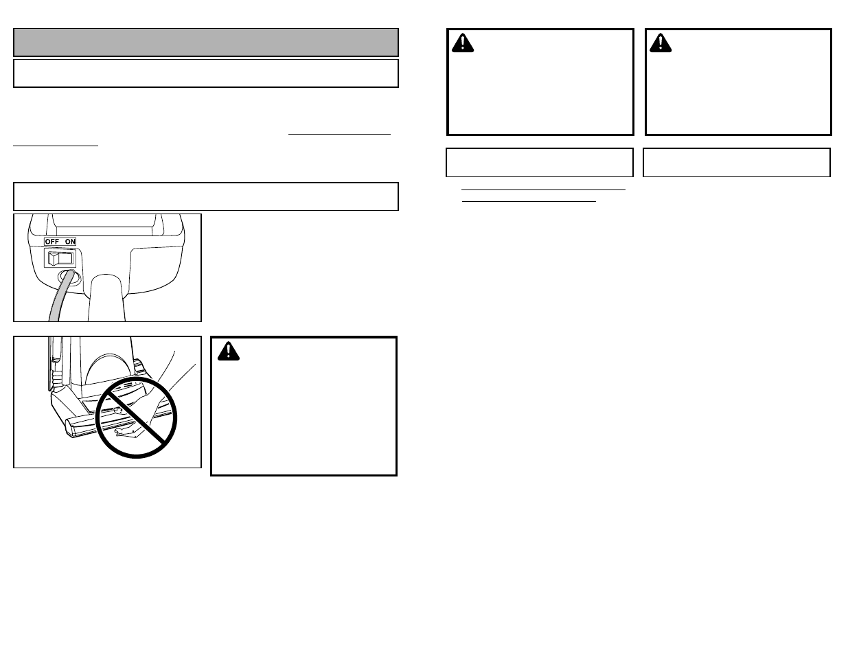 To operate vacuum cleaner, Power cord, On-off switch | Aad dv ve er rt te en nc ciia a, Avertissement, Caution | Panasonic MC-UG589 User Manual | Page 20 / 48