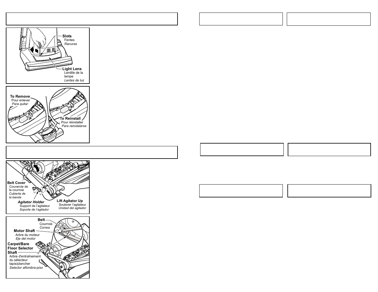 Replacing headlight bulb, Replacing belt | Panasonic MC-UG589 User Manual | Page 30 / 48
