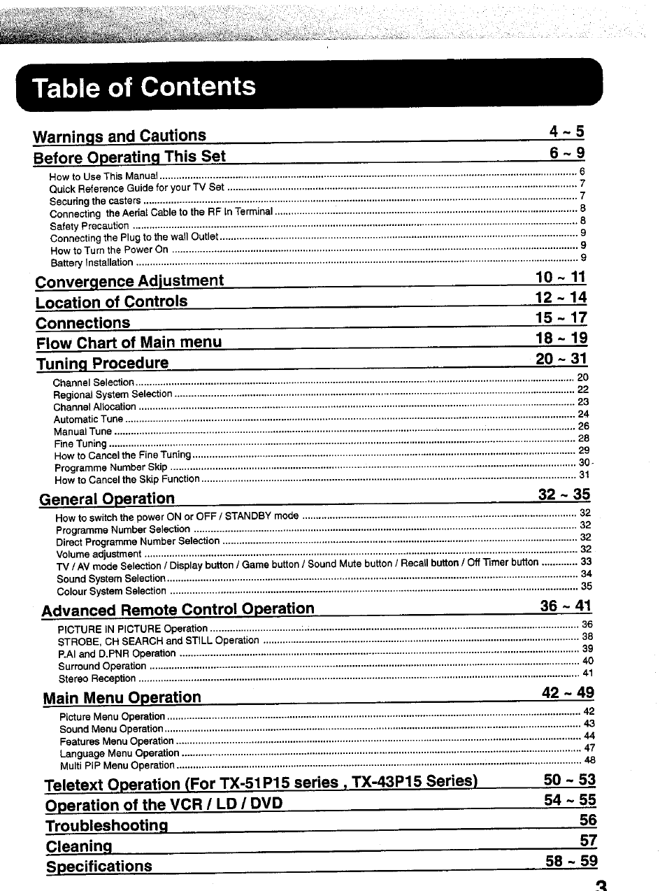 Panasonic TC-43P15 User Manual | Page 3 / 59