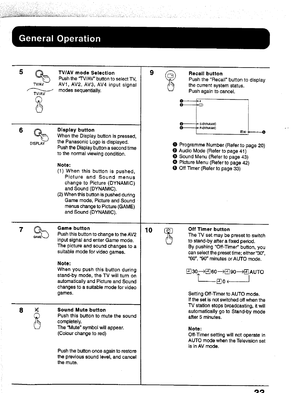 General operation, Bauto | Panasonic TC-43P15 User Manual | Page 33 / 59