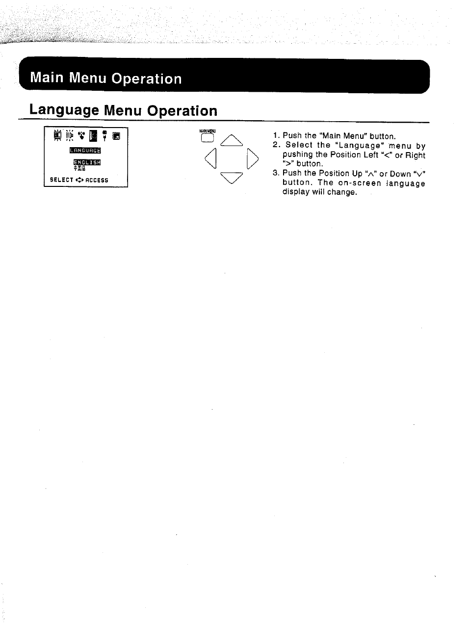 Main menu operation, Language menu operation, Main menu operation - 49 | Main menu operation language menu operation, V i f e | Panasonic TC-43P15 User Manual | Page 47 / 59