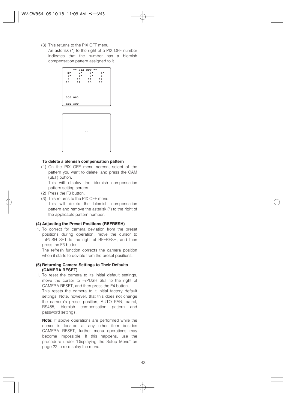 Panasonic WV-CW964 User Manual | Page 43 / 56
