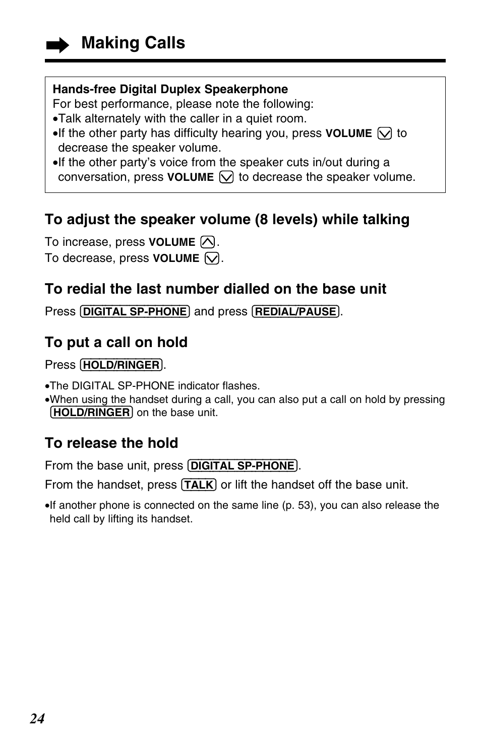 Making calls | Panasonic KX-TC1220NZW User Manual | Page 24 / 60