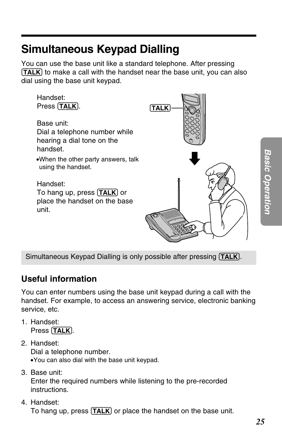 Simultaneous keypad dialling | Panasonic KX-TC1220NZW User Manual | Page 25 / 60