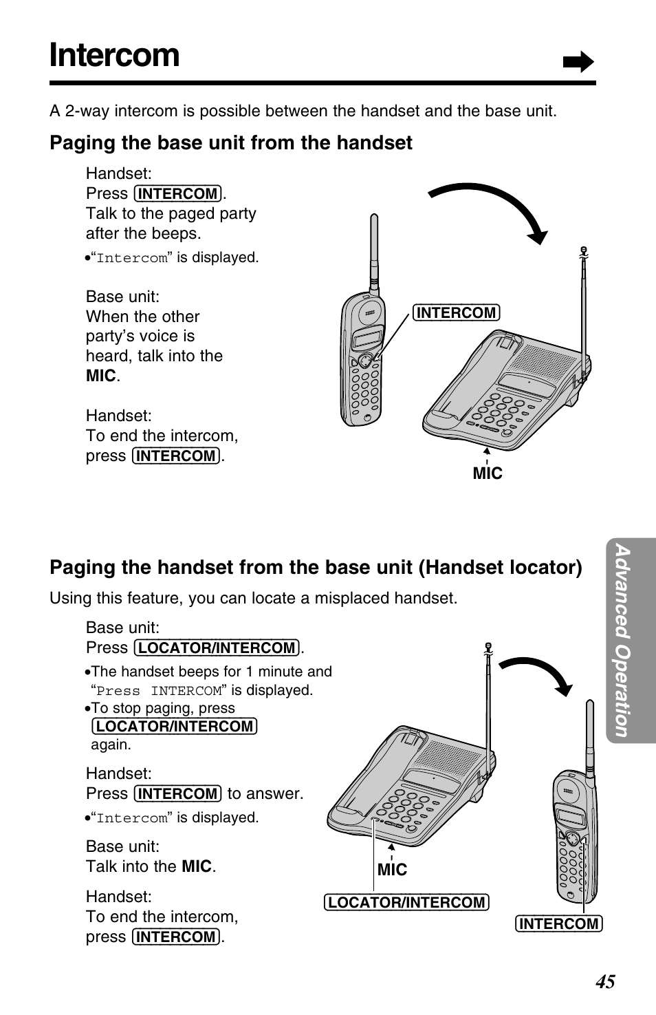 Intercom | Panasonic KX-TC1220NZW User Manual | Page 45 / 60