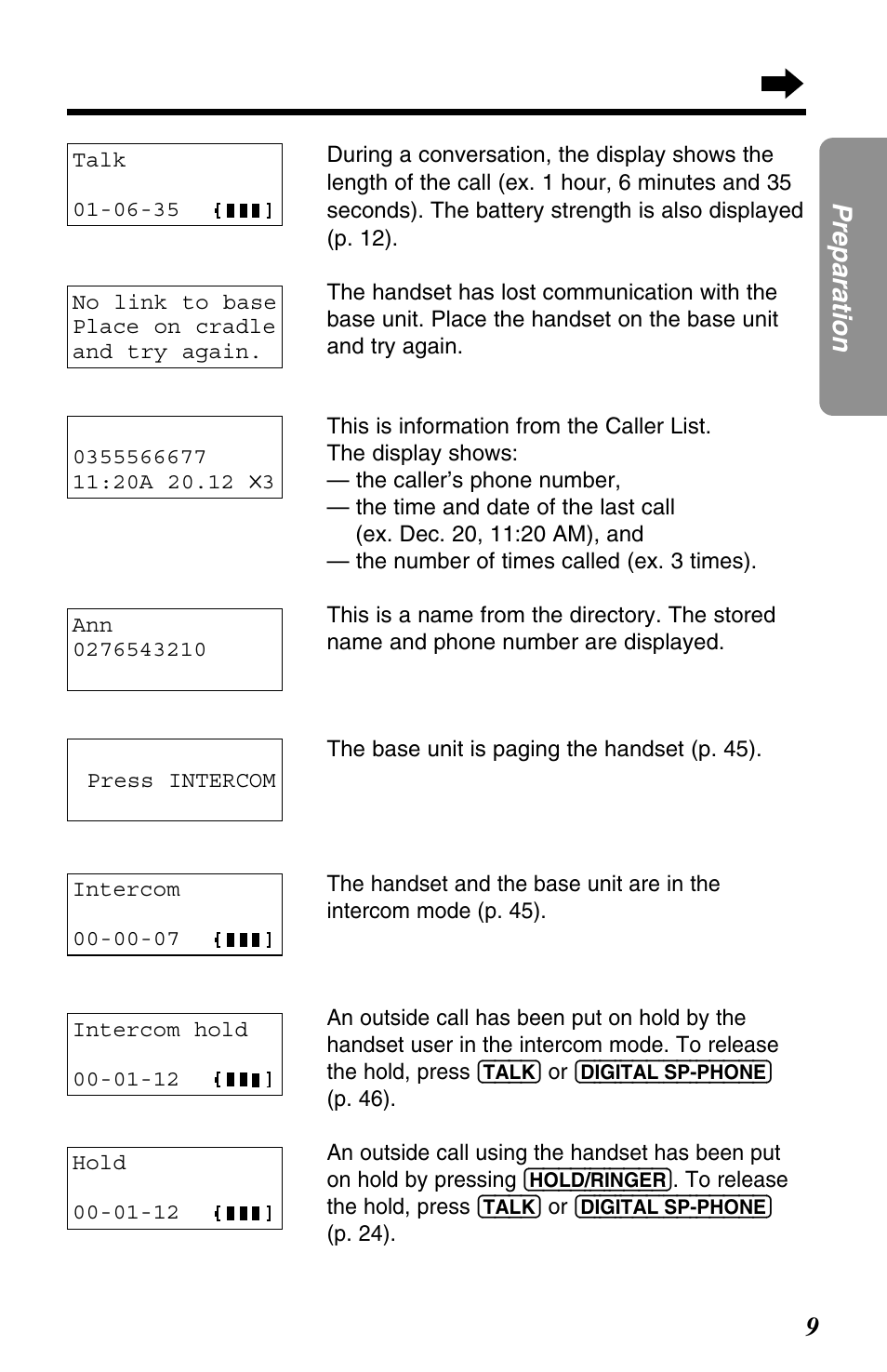 9preparation | Panasonic KX-TC1220NZW User Manual | Page 9 / 60