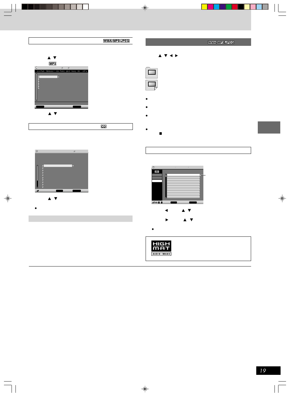 Playing highmat discs, 10hbi, 10hbi disc operations | Panasonic SC-HT670 User Manual | Page 19 / 36