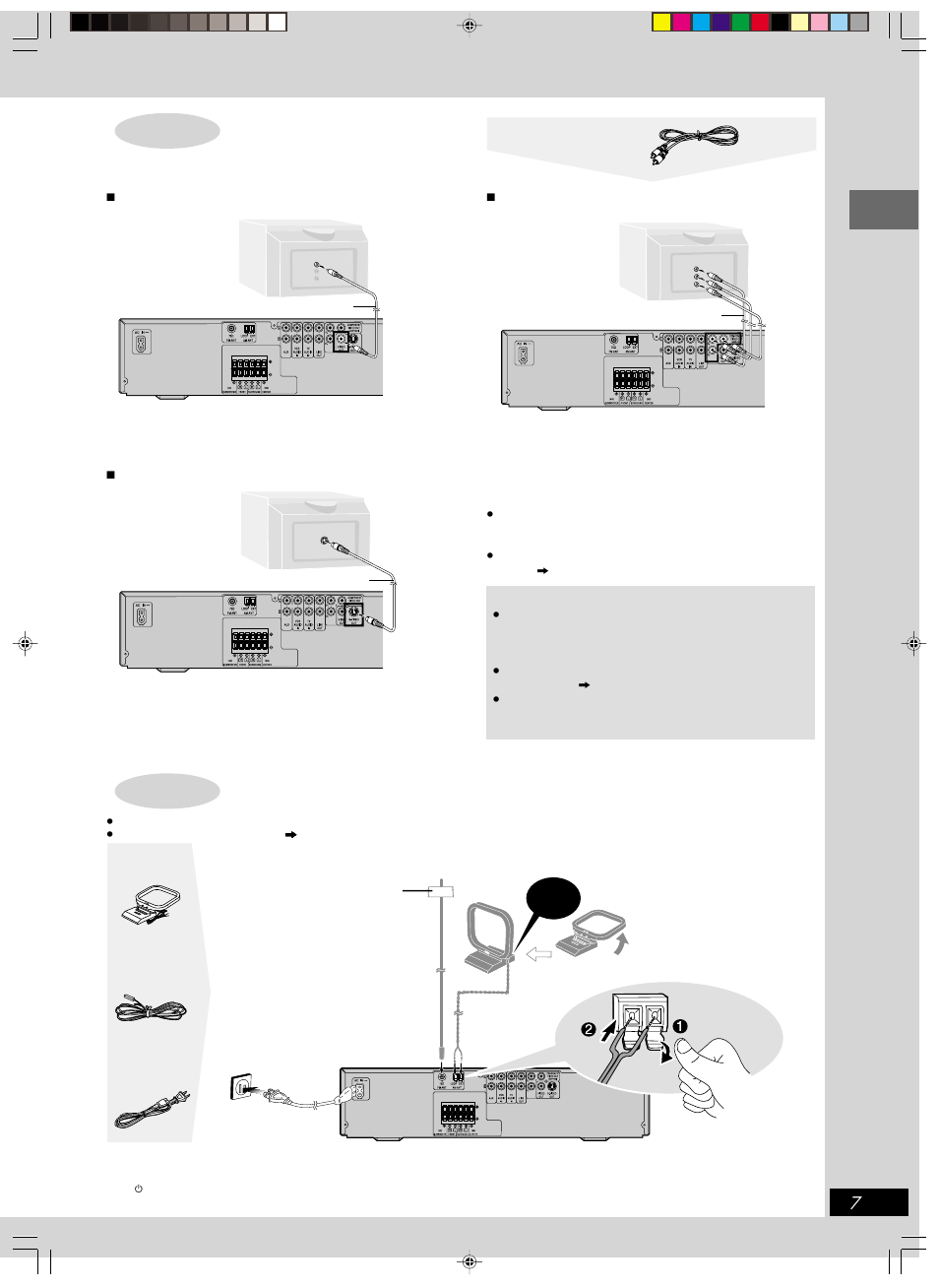 Step 3 television, Step 4 antennas and ac power supply cord, Step | Television, Antennas and ac power supply cord | Panasonic SC-HT670 User Manual | Page 7 / 36