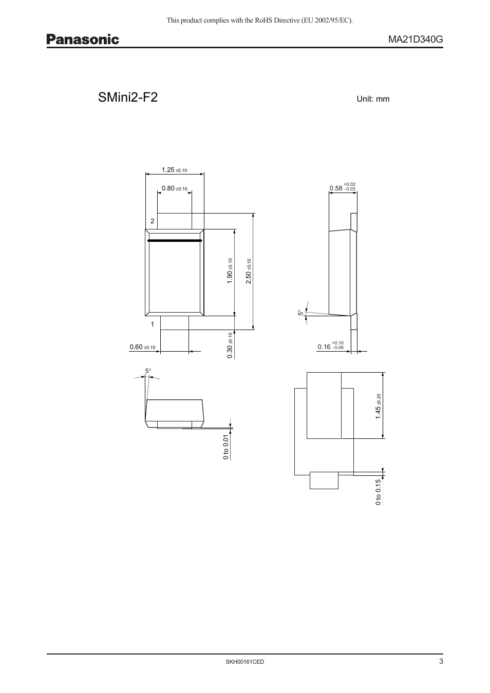 Smini2-f2, Unit: mm | Panasonic MA21D340G User Manual | Page 3 / 4