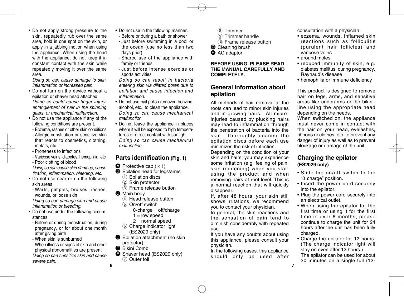 Panasonic ES2029 User Manual | Page 4 / 12