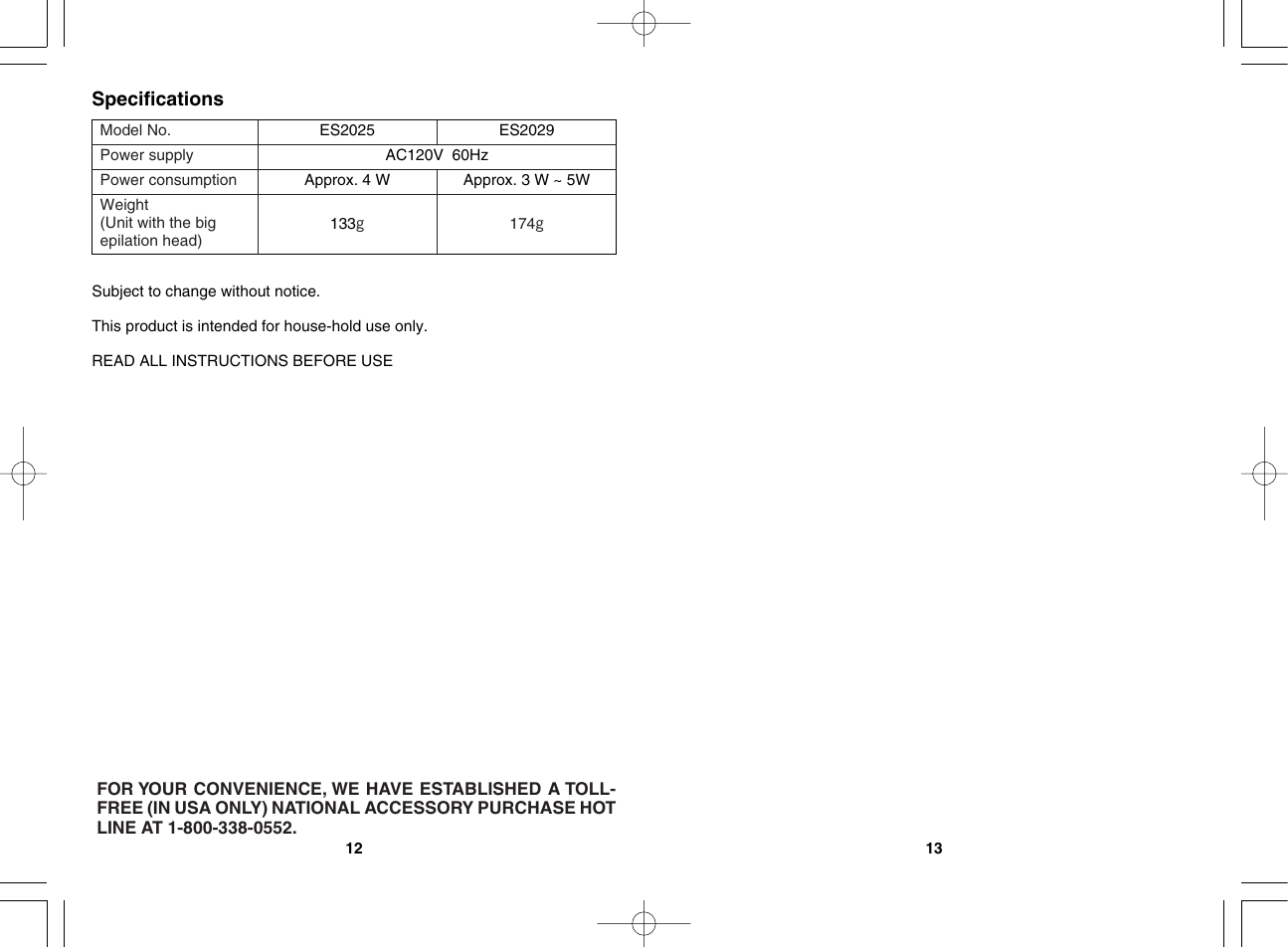 Panasonic ES2029 User Manual | Page 7 / 12