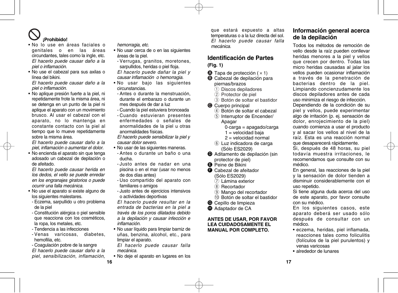 Panasonic ES2029 User Manual | Page 9 / 12