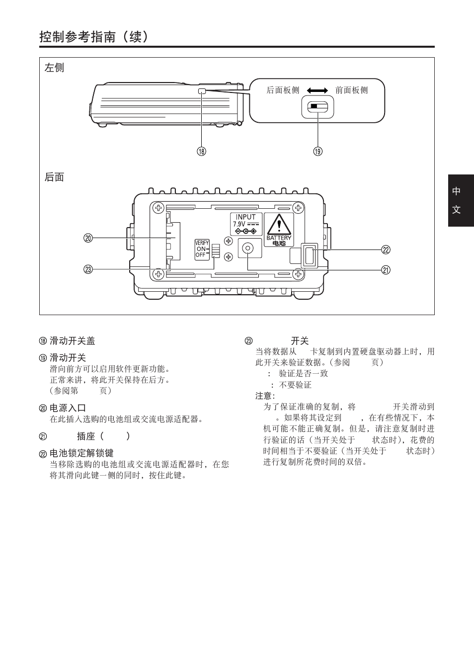 控制参考指南（续 | Panasonic AJ-PCS060G User Manual | Page 41 / 96