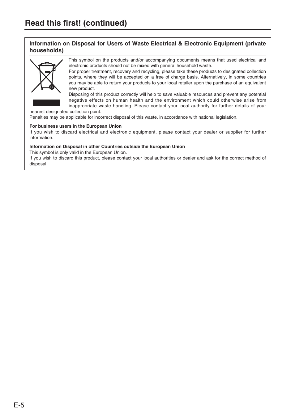 Read this first! (continued) | Panasonic AJ-PCS060G User Manual | Page 6 / 96