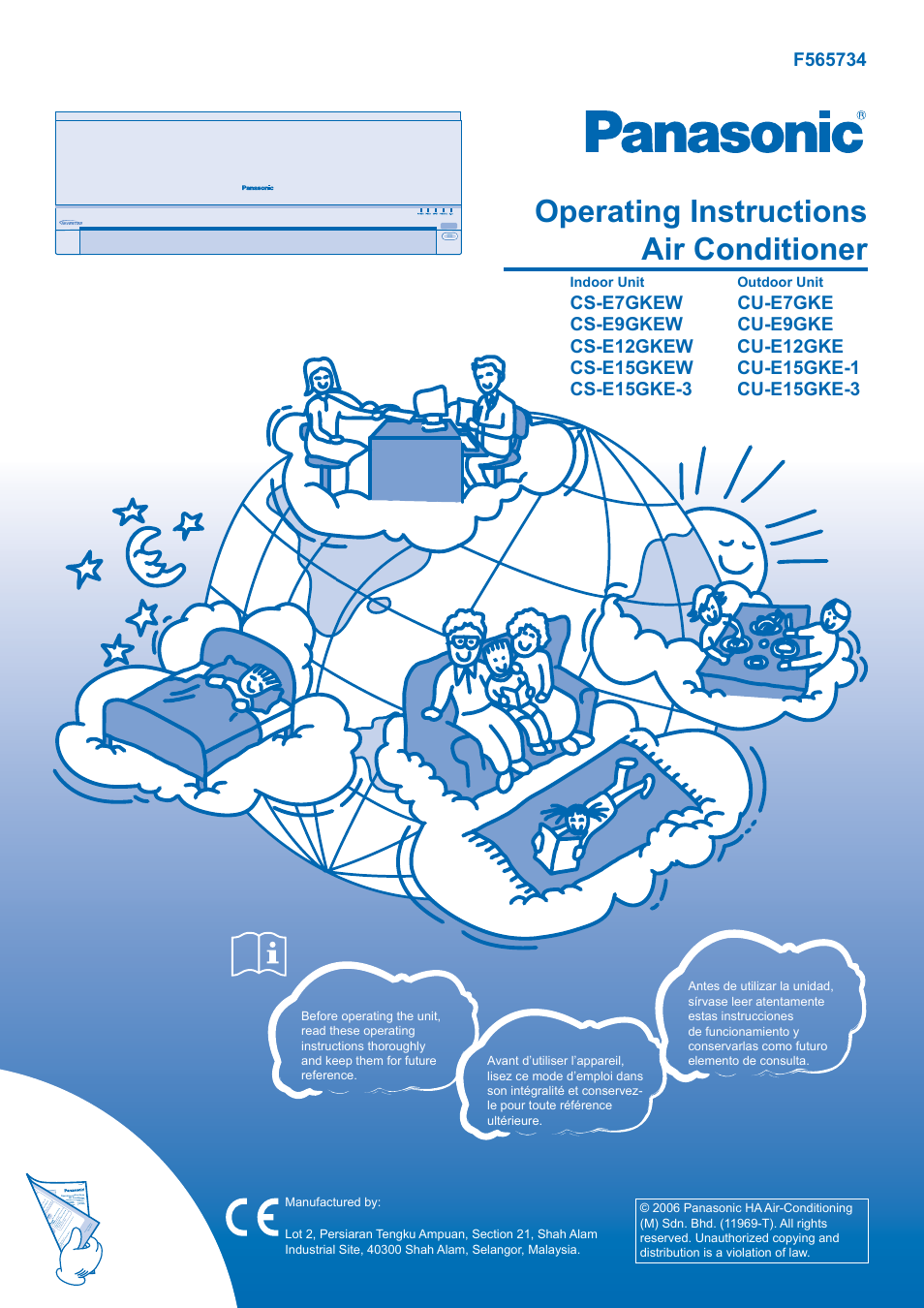 Panasonic CU-E12GKE User Manual | 14 pages