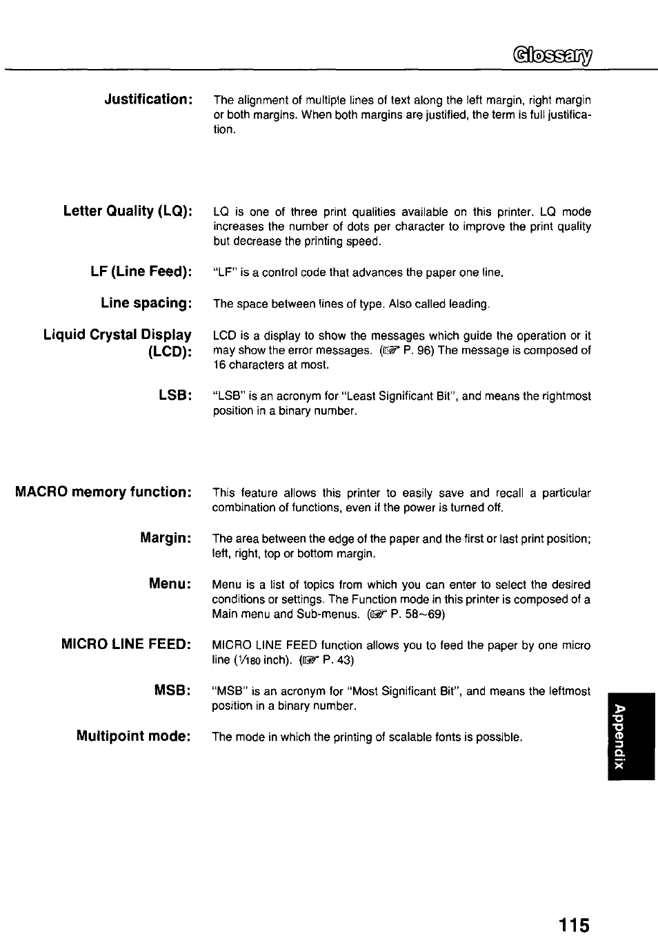 Panasonic KX-P3124 User Manual | Page 115 / 123