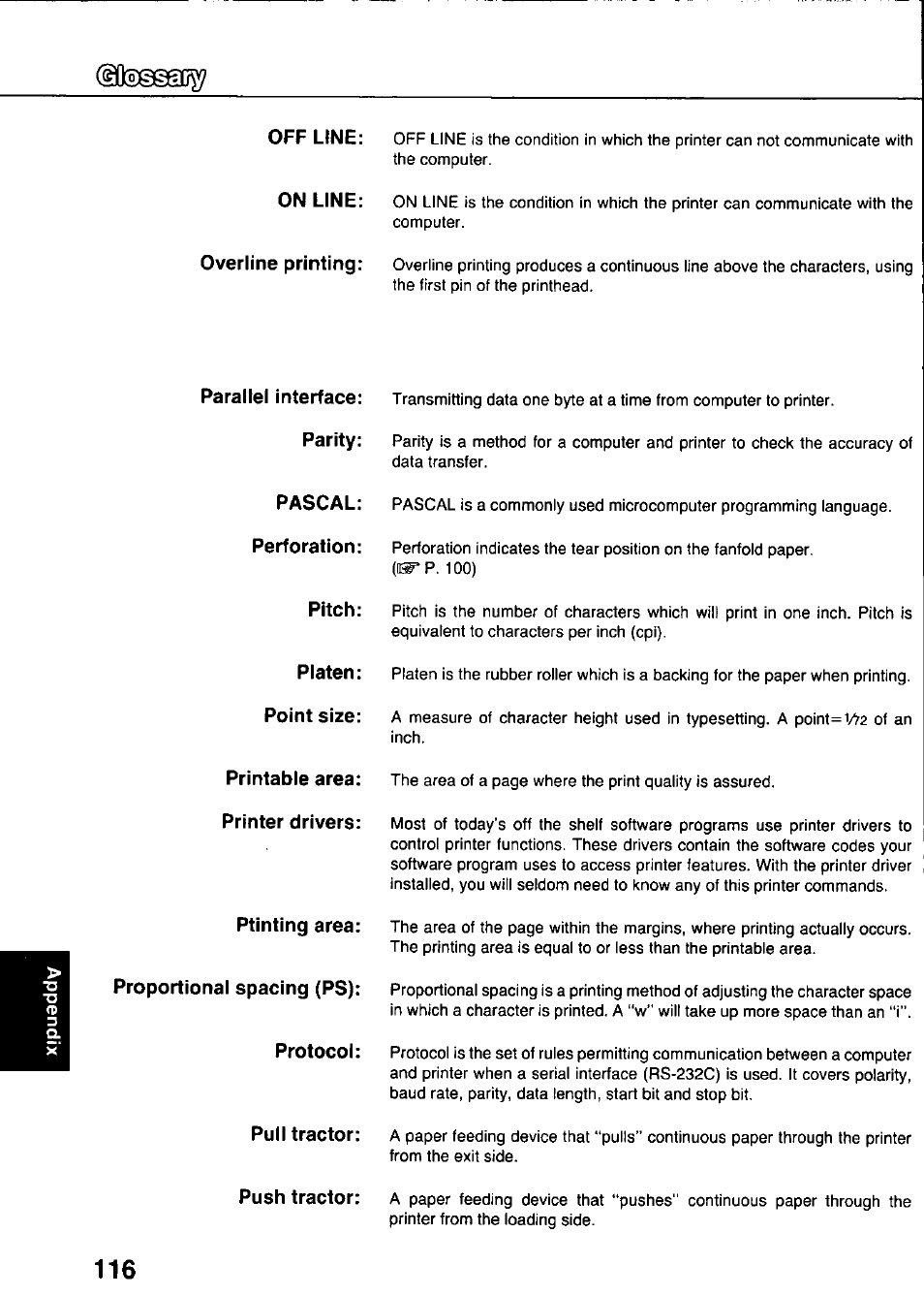 Panasonic KX-P3124 User Manual | Page 116 / 123