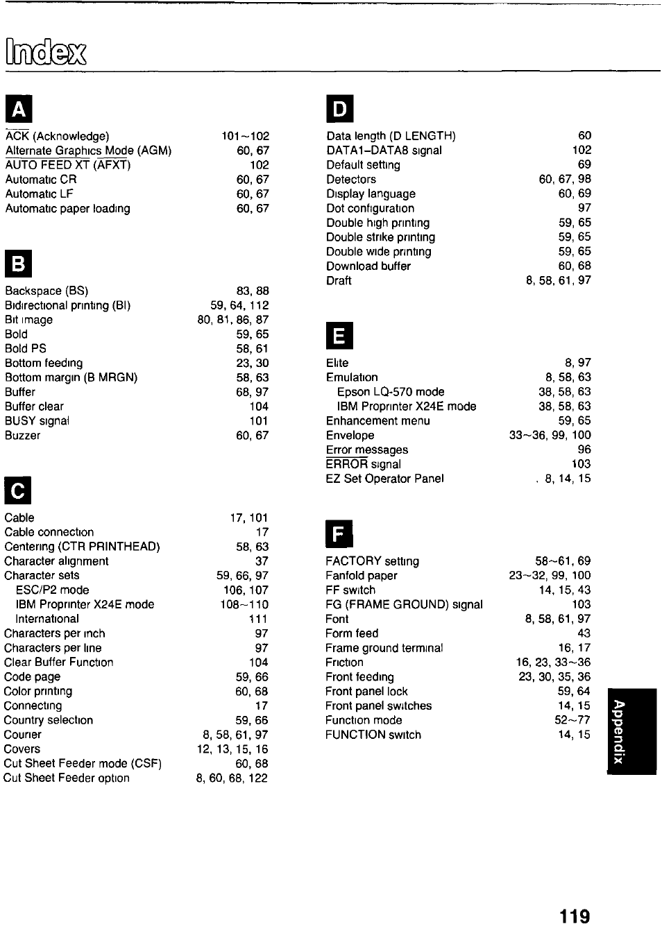 Panasonic KX-P3124 User Manual | Page 119 / 123