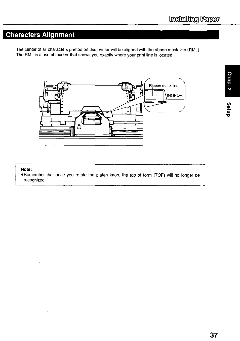 Characters alignment | Panasonic KX-P3124 User Manual | Page 37 / 123