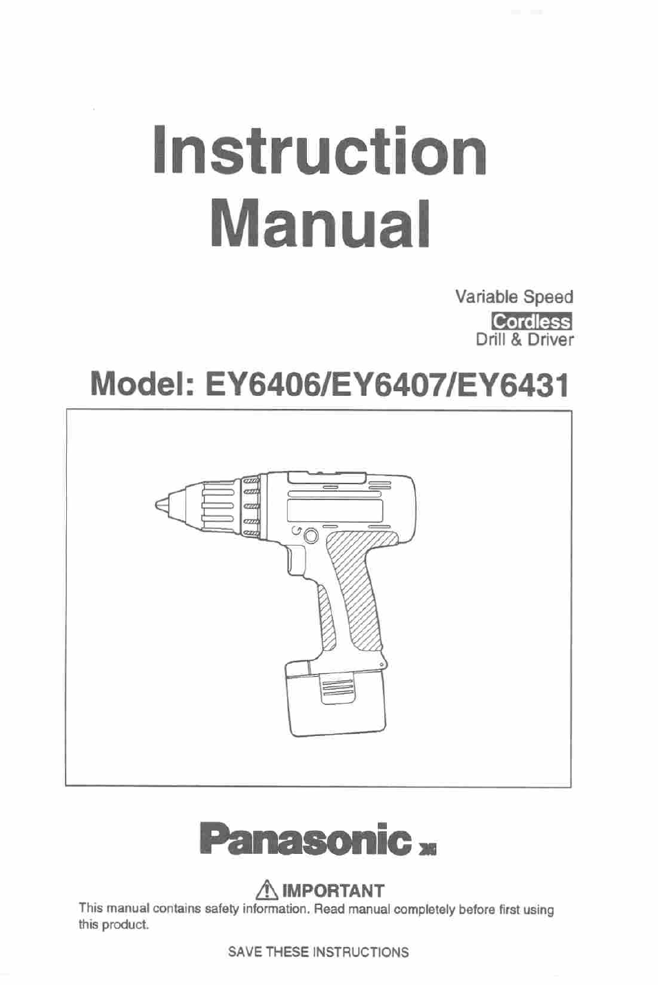 Panasonic EY6406 User Manual | 11 pages