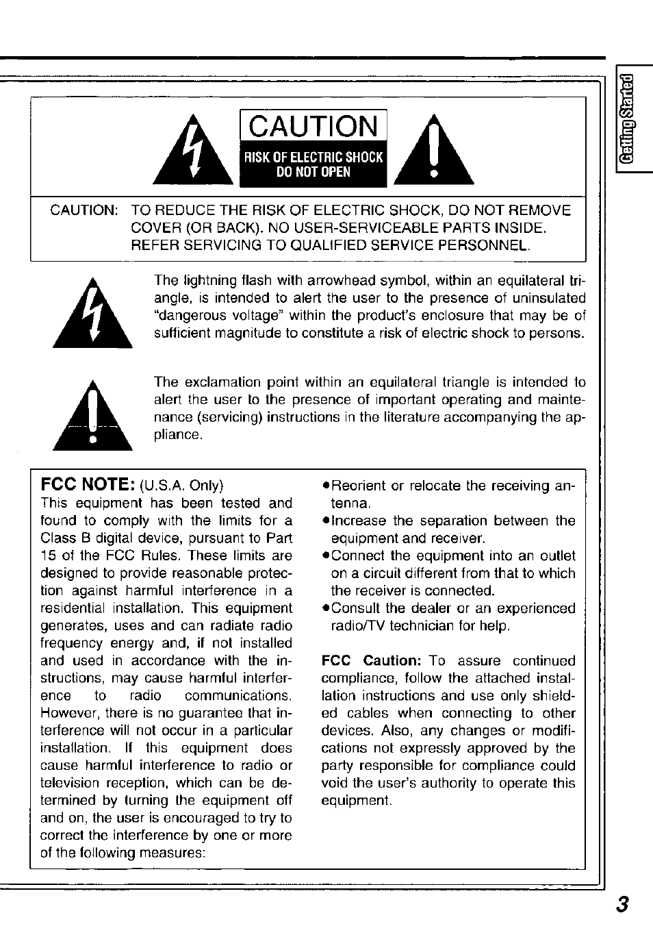Caution | Panasonic DVDL50D User Manual | Page 3 / 84