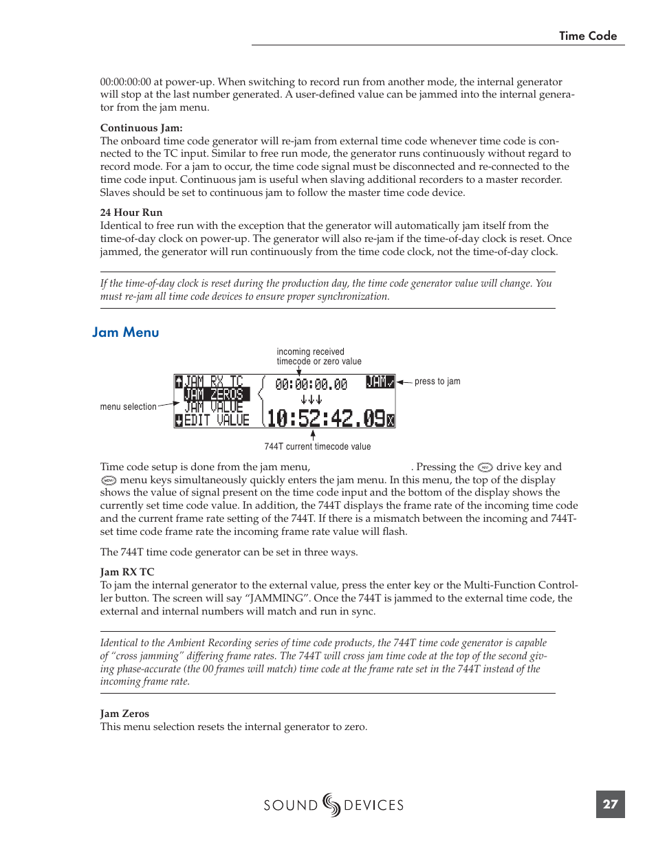 Jam menu | Panasonic 744T User Manual | Page 29 / 64