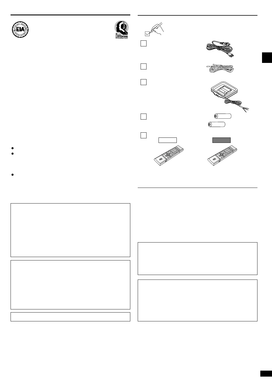 Listening caution, Supplied accessories, Warning | Caution | Panasonic SA-XR45 User Manual | Page 3 / 24