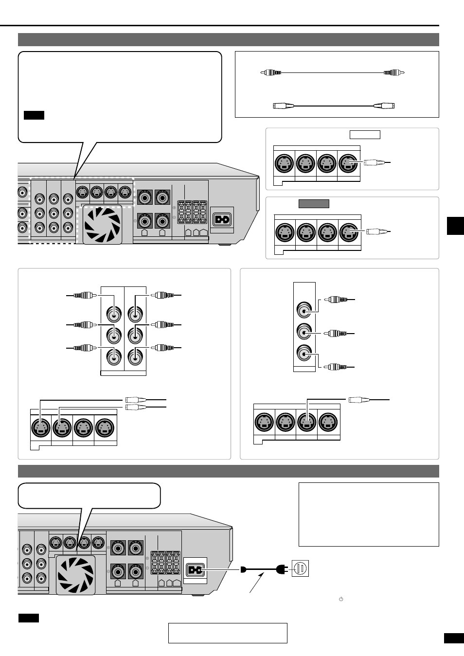 Caution, Other video connections, Step 2 | Dvd player tv or monitor vcr, Dvd recorder/vcr, Component video, S video | Panasonic SA-XR45 User Manual | Page 9 / 24