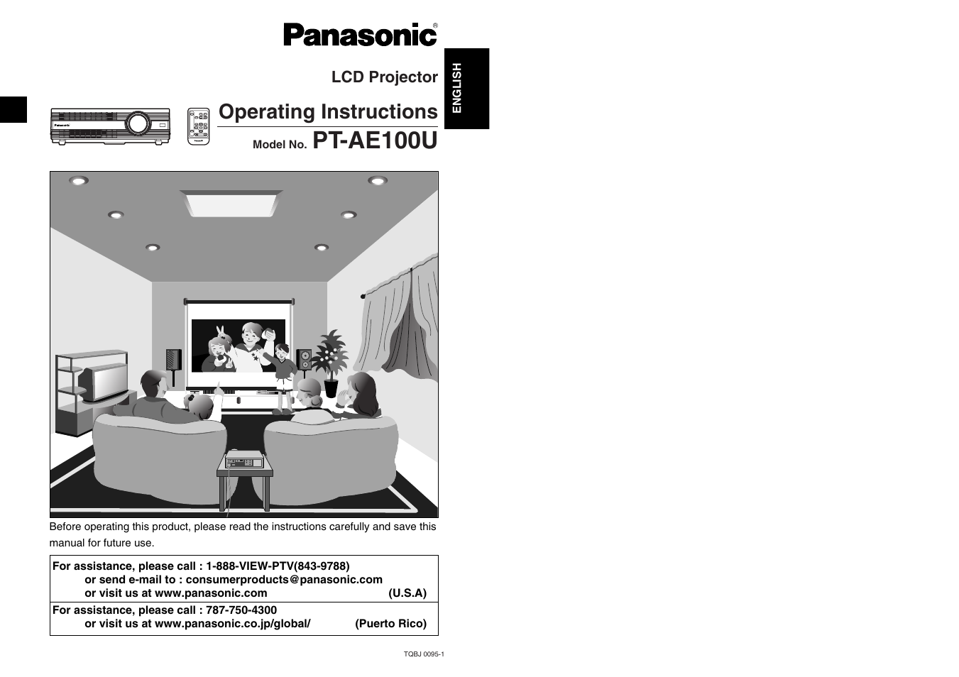 Panasonic PT-AE100U User Manual | 27 pages