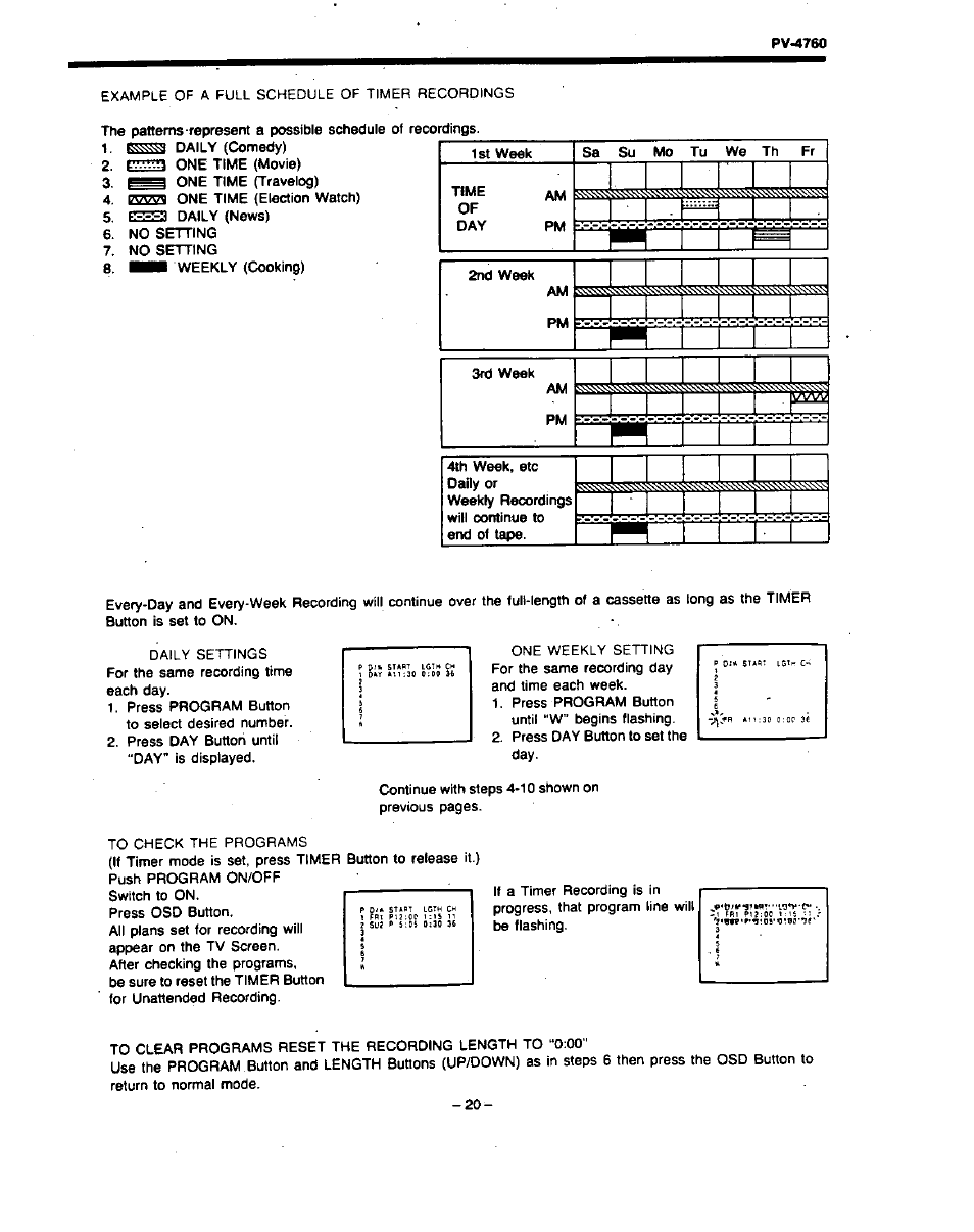 Panasonic PV-4760 User Manual | Page 21 / 52