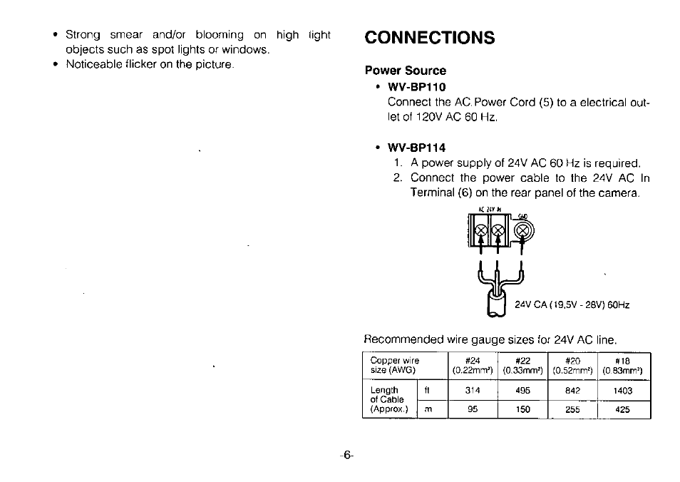 Connections | Panasonic WVBP110 User Manual | Page 8 / 14