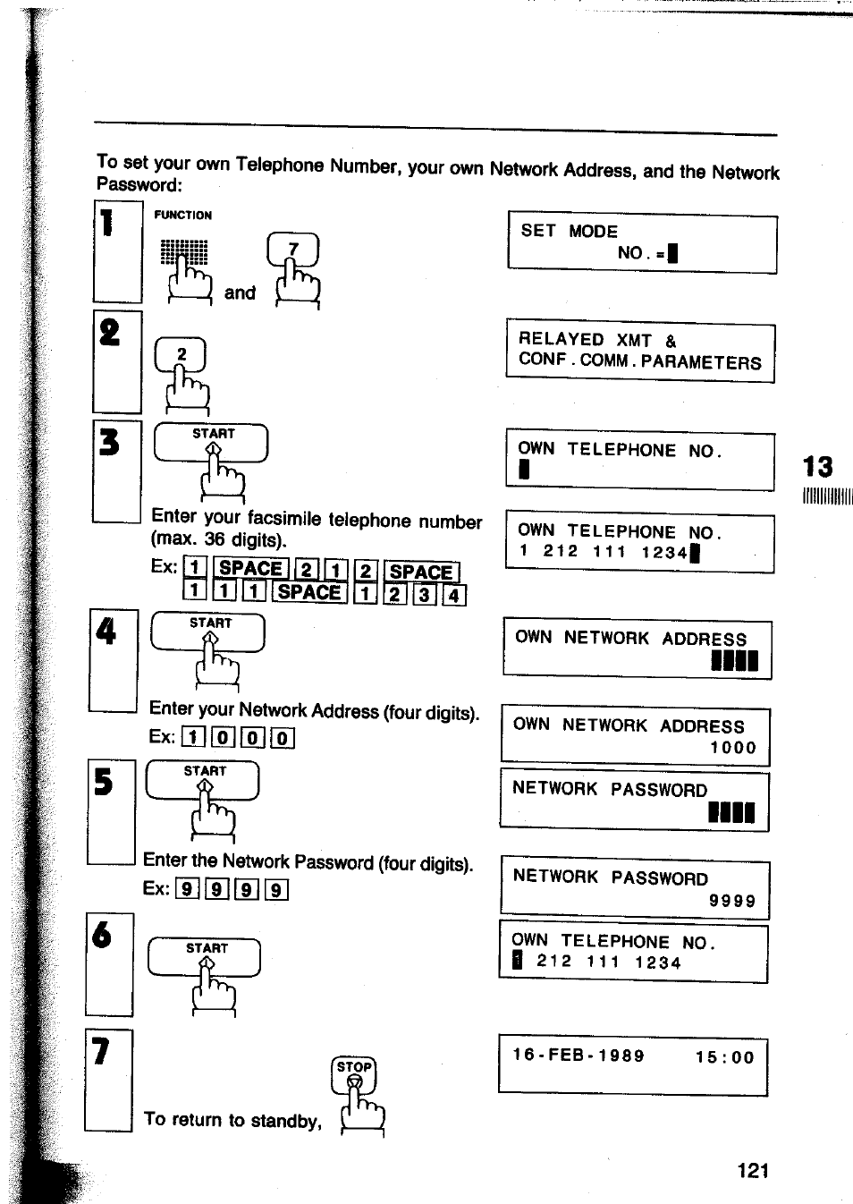 Ex:ii]l0]l0]|0 | Panasonic Panafax UF-260 User Manual | Page 123 / 150