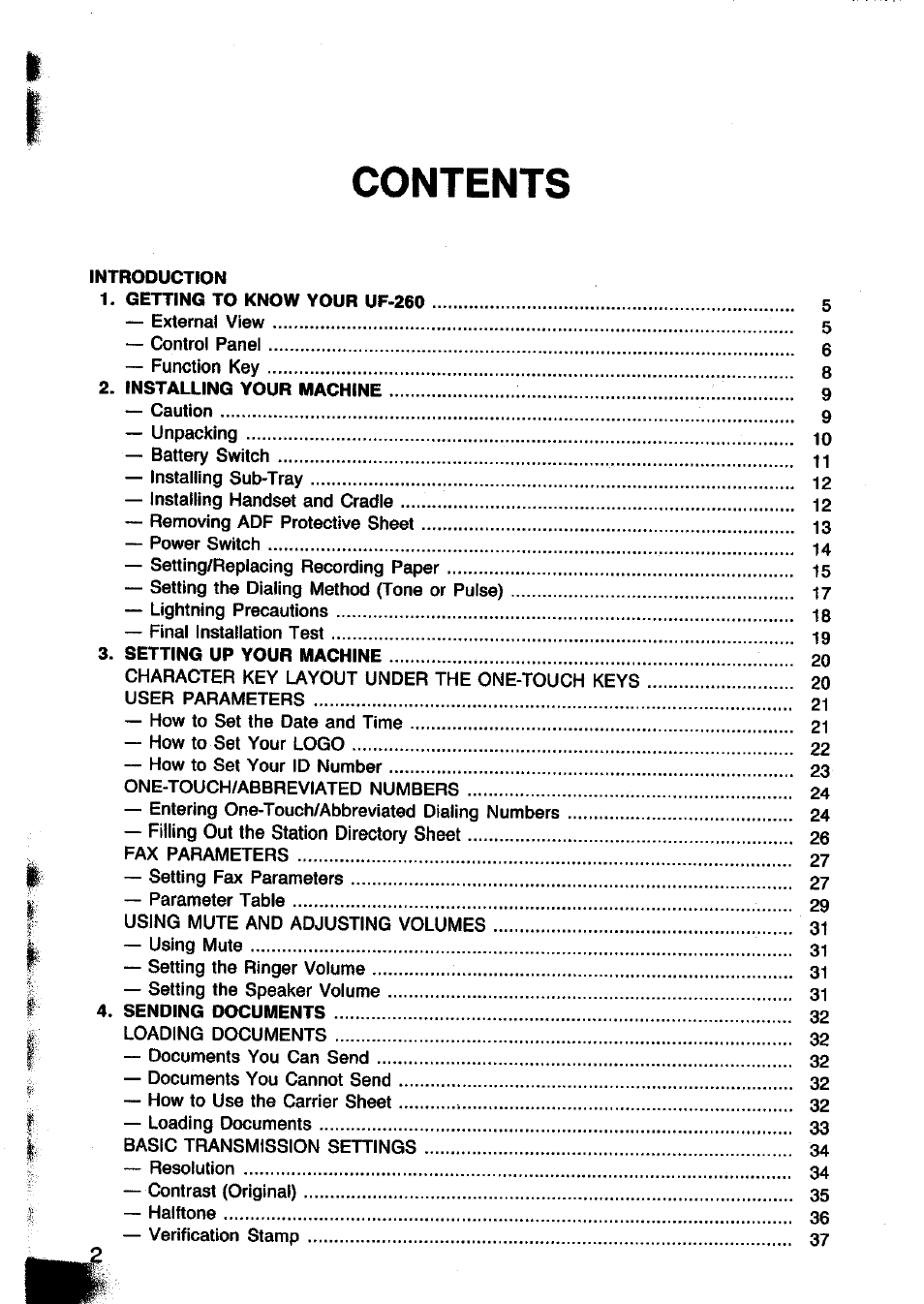 Panasonic Panafax UF-260 User Manual | Page 4 / 150