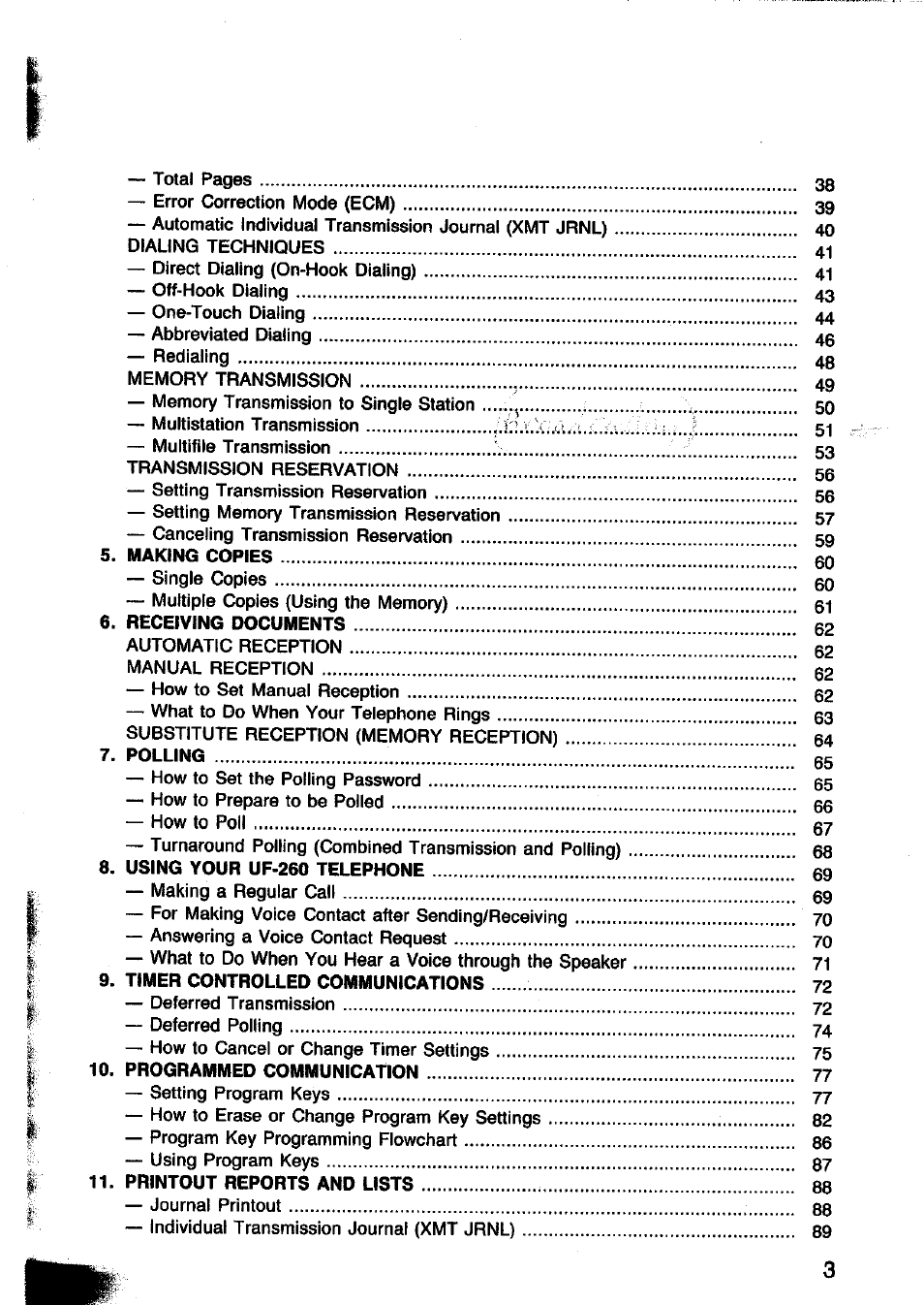 Panasonic Panafax UF-260 User Manual | Page 5 / 150