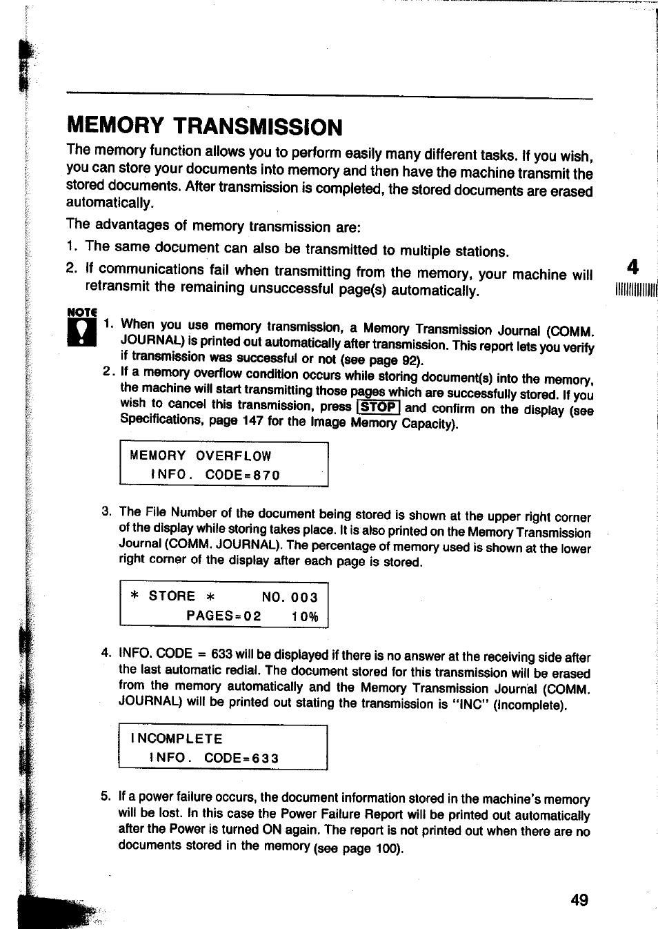 Panasonic Panafax UF-260 User Manual | Page 51 / 150