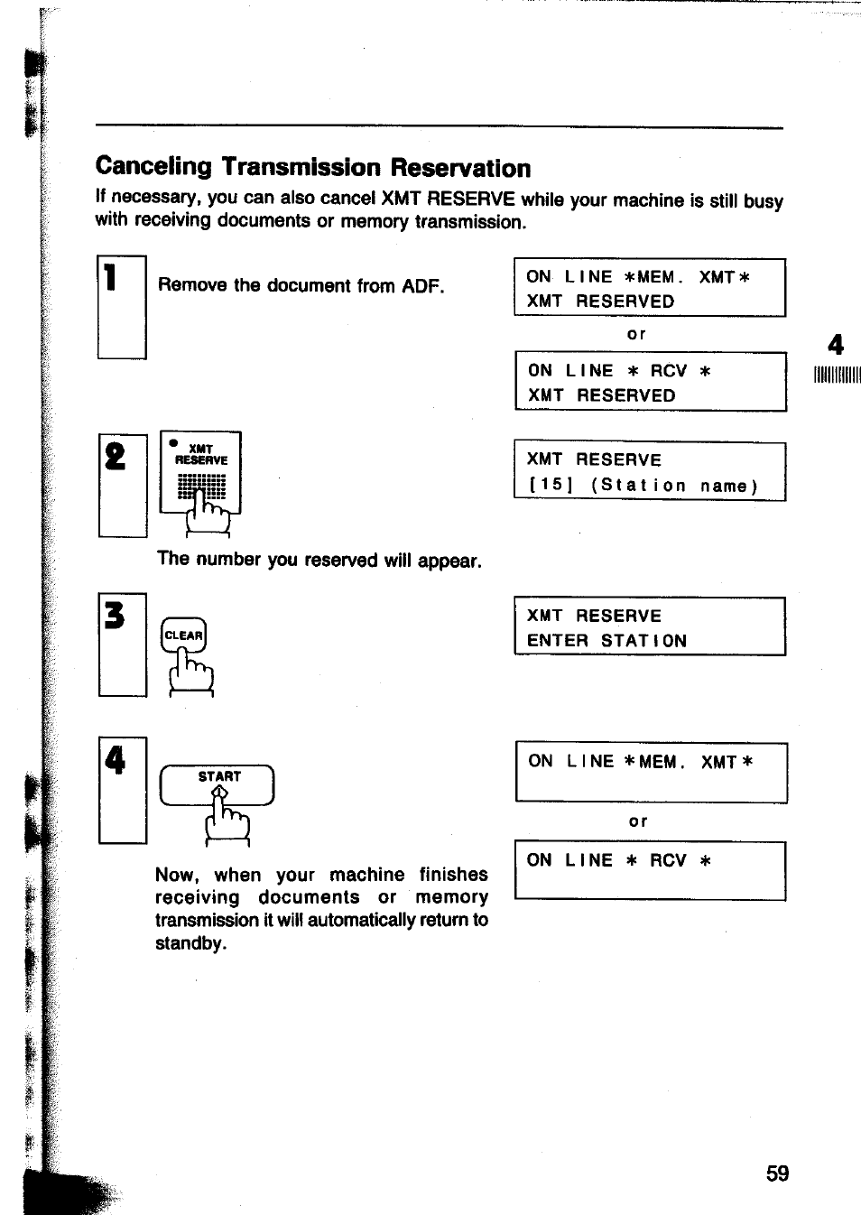 Canceling transmission reservation | Panasonic Panafax UF-260 User Manual | Page 61 / 150