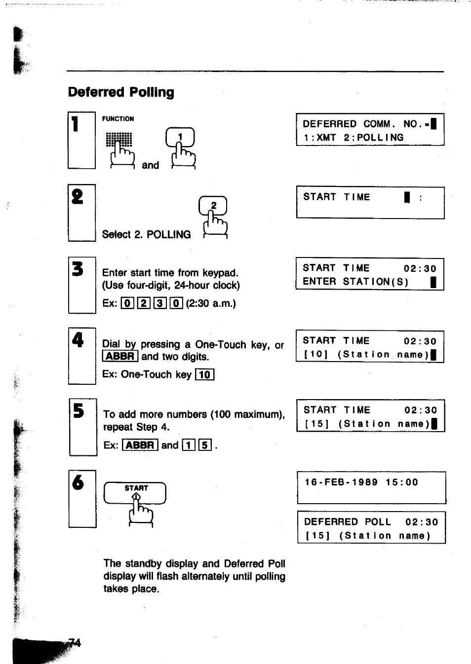 Deferred polling | Panasonic Panafax UF-260 User Manual | Page 76 / 150