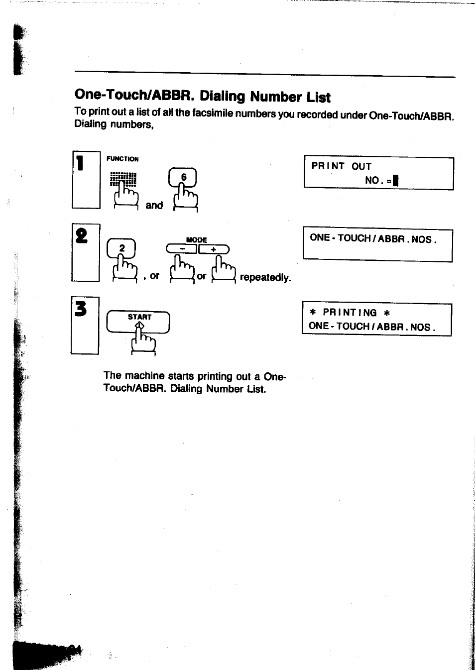 One-touch/abbr. dialing number list, One-touch/abbreviated numbers, Czdlzid | Panasonic Panafax UF-260 User Manual | Page 96 / 150