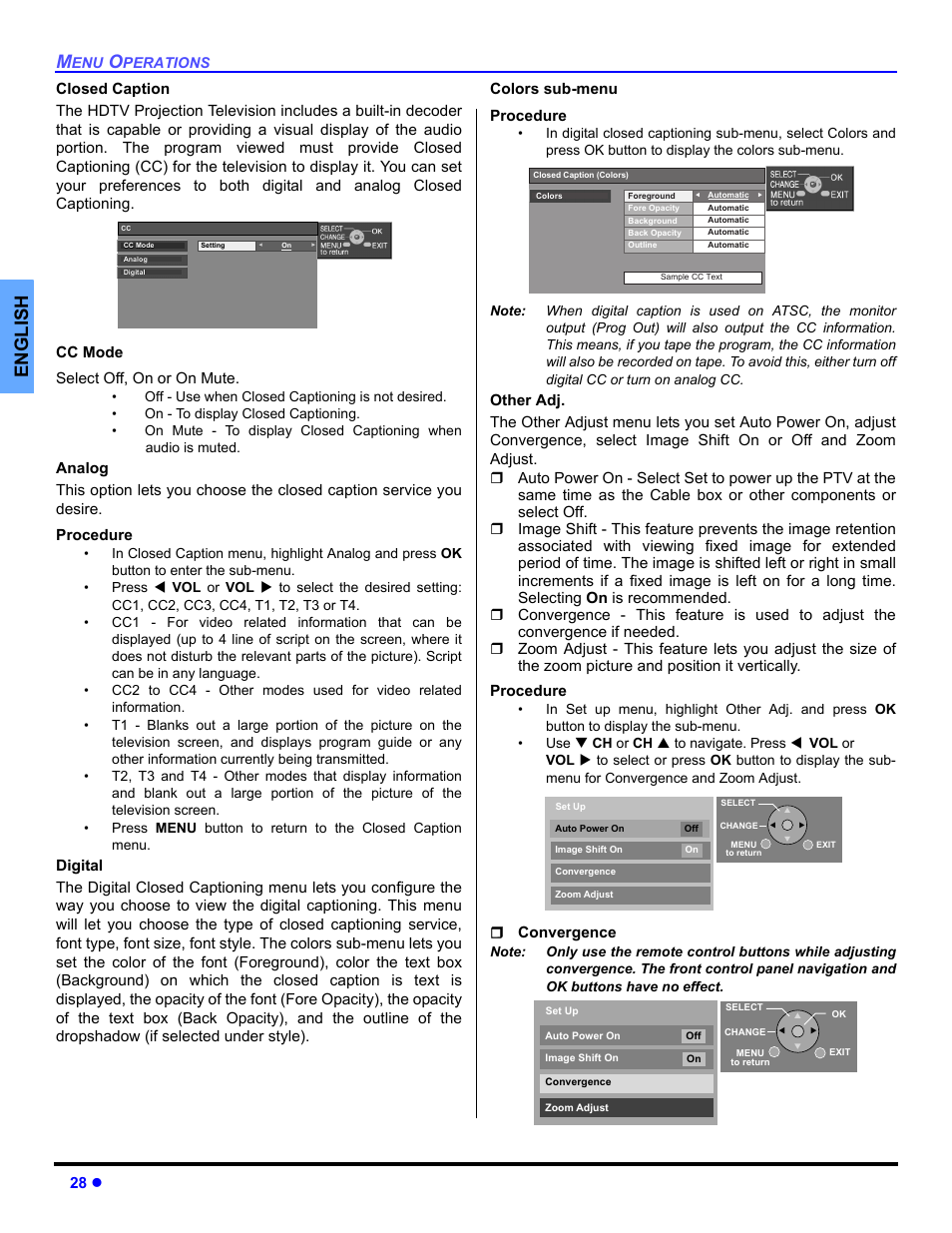 English | Panasonic PT 53TWD64 User Manual | Page 30 / 88