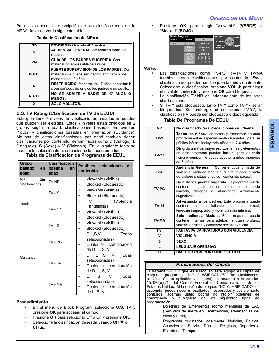 Es p añol | Panasonic PT 53TWD64 User Manual | Page 71 / 88